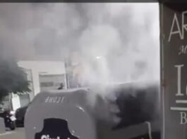 Vandalismo en Neuquén: incendiaron un contenedor en pleno centro