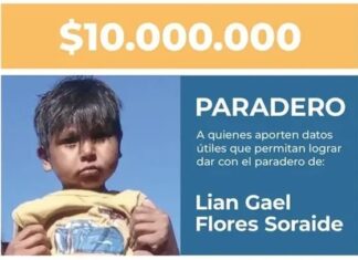 Búsqueda de Lian: ofrecen $20 millones de recompensa para quienes aporten datos sobre su paradero