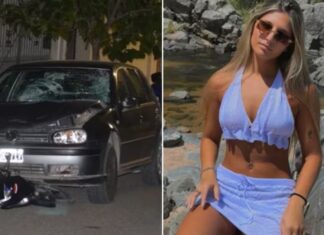 Lo mató y siguió manejando con la moto incrustada en el auto