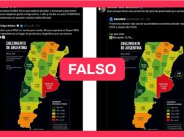 LA FAKE NEWS DE LA SEMANA: El mapa falso sobre la actividad económica que compartieron Javier Milei y funcionarios