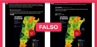 LA FAKE NEWS DE LA SEMANA: El mapa falso sobre la actividad económica que compartieron Javier Milei y funcionarios
