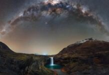 Una foto argentina entre las mejores del mundo: el Salto del Agrio brilló bajo la Vía Láctea