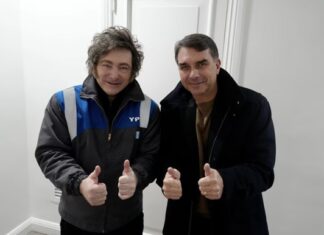 Milei viaja a Brasil para respaldar la candidatura presidencial de Flavio Bolsonaro
