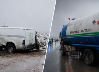 Choque en la Ruta 237: una camioneta funeraria impactó contra un camión que transportaba gas propano